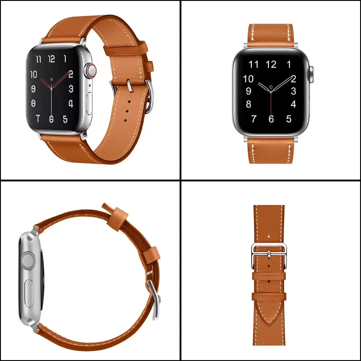 Luxury Genuine Leather Watch Band – Classic, Adjustable, Comfortable Strap for 40mm to 49mm Smartwatches, Men's and Women's