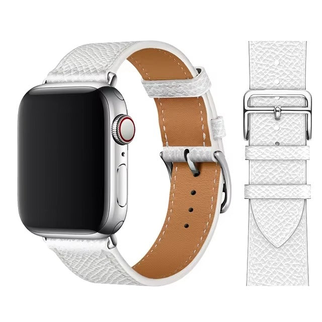 Luxury Genuine Leather Watch Band – Classic, Adjustable, Comfortable Strap for 40mm to 49mm Smartwatches, Men's and Women's