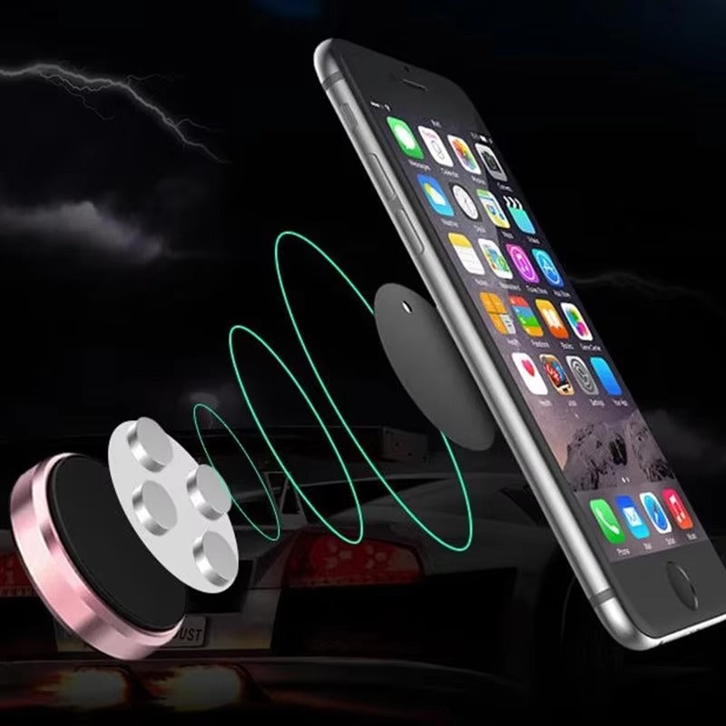 Premium, Magnetic Car Phone Holder – Mounted Stand with Strong Magnet Sticker for Apple iPhone and Other Apple Devices
