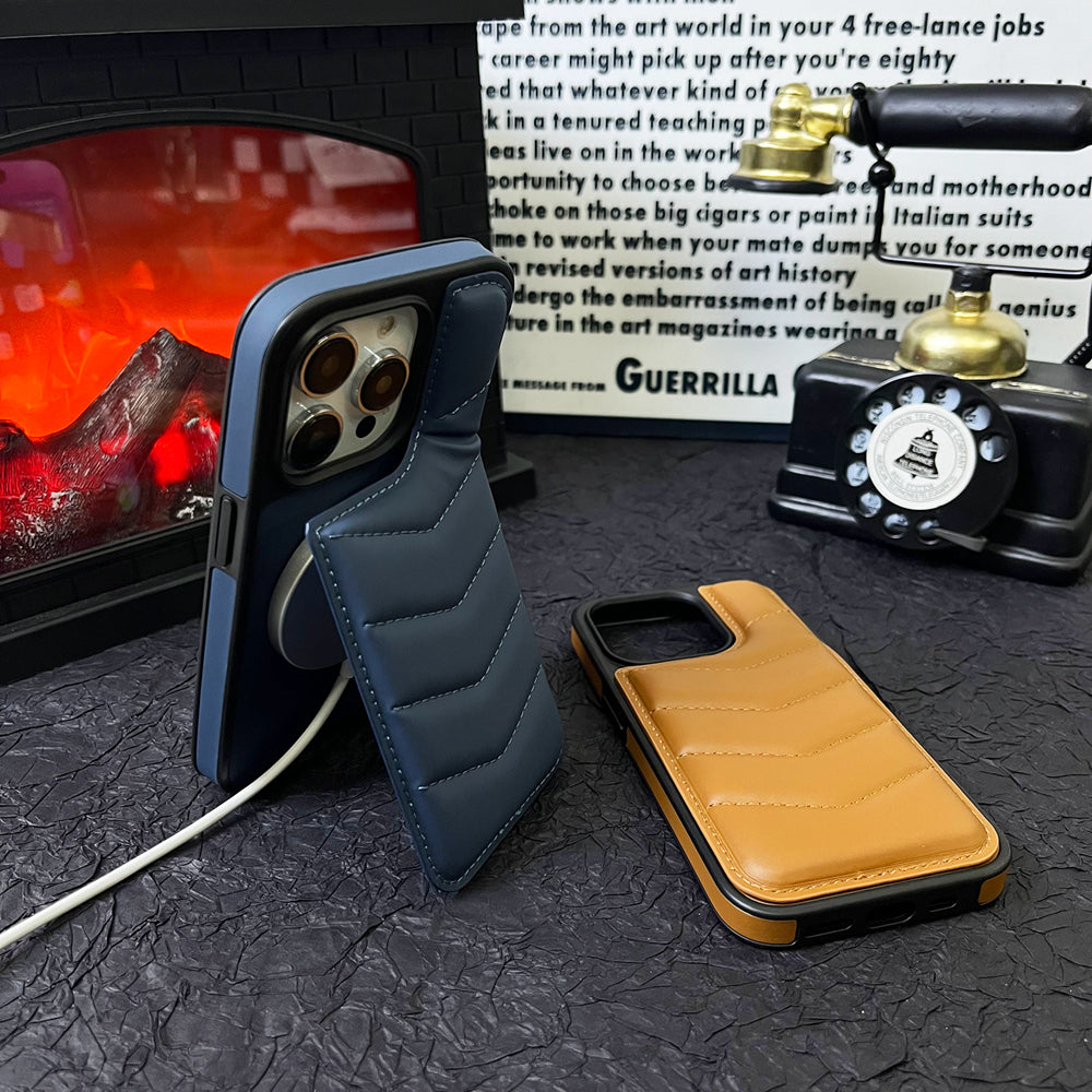 Premium MagSafe Leder iPhone Hülle – Magnetisches kabelloses Laden, Kartenhalter Wallet, stoßfeste Schutz, elegantes Design für iPhone Modelle