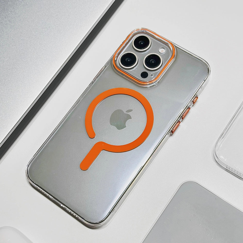 Luxury Titanium Gray Magnetic iPhone Case – Strong MagSafe Charging, Metal Buttons Sleek & Durable Protection Case for iPhone