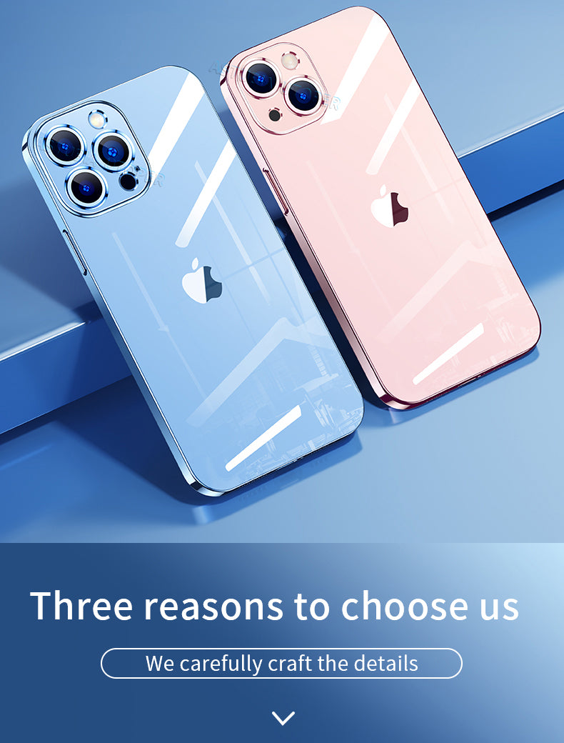 Luxury Clear Shockproof iPhone Case - Ultra-Thin, MagSafe Compatible, Camera Lens Protection, Transparent Hard PC Cover,