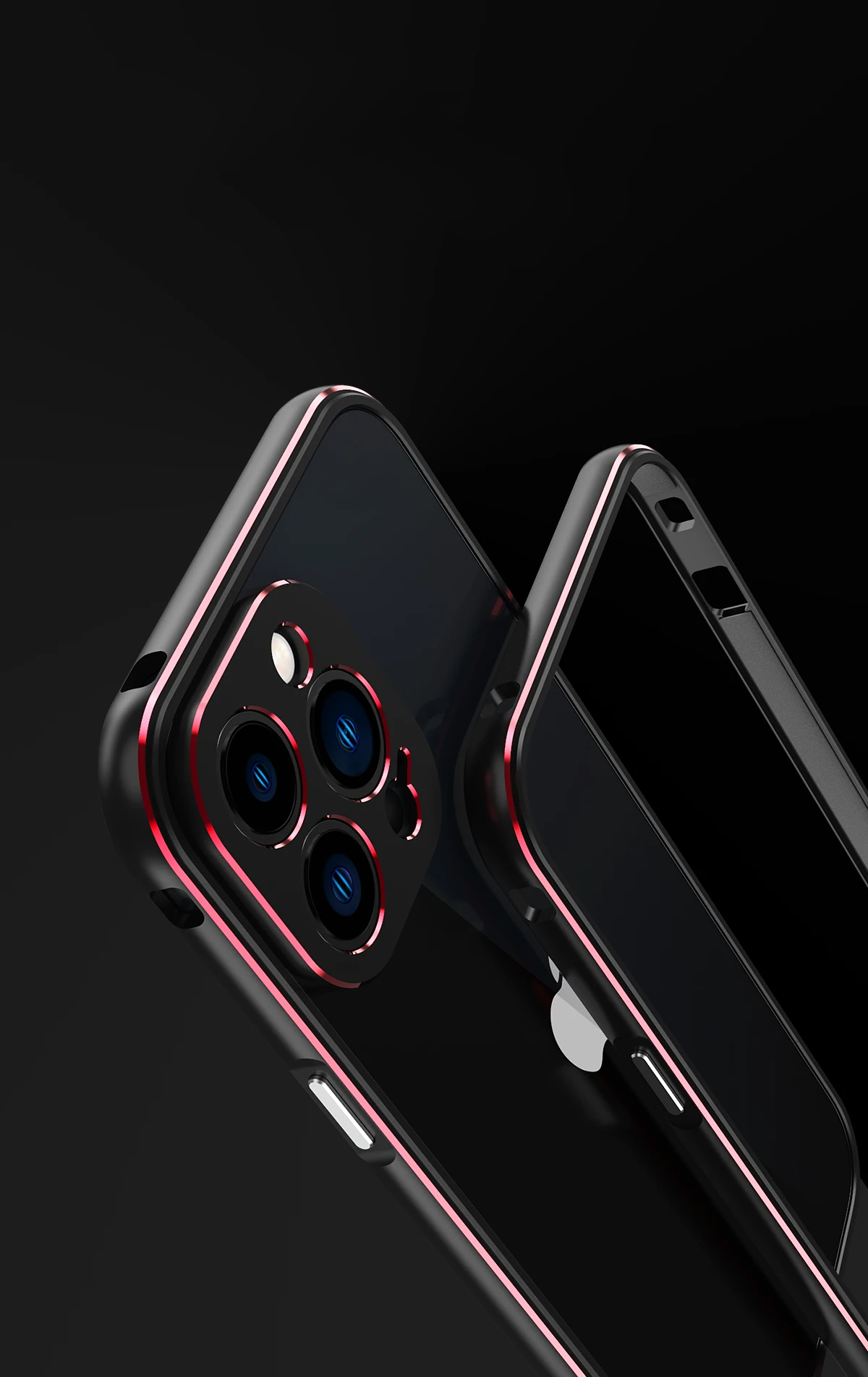 Aluminum Bumper & Metal Lens Frame Case Shockproof Cover for iPhone Models, Durable and Stylish Protection with Sleek Design