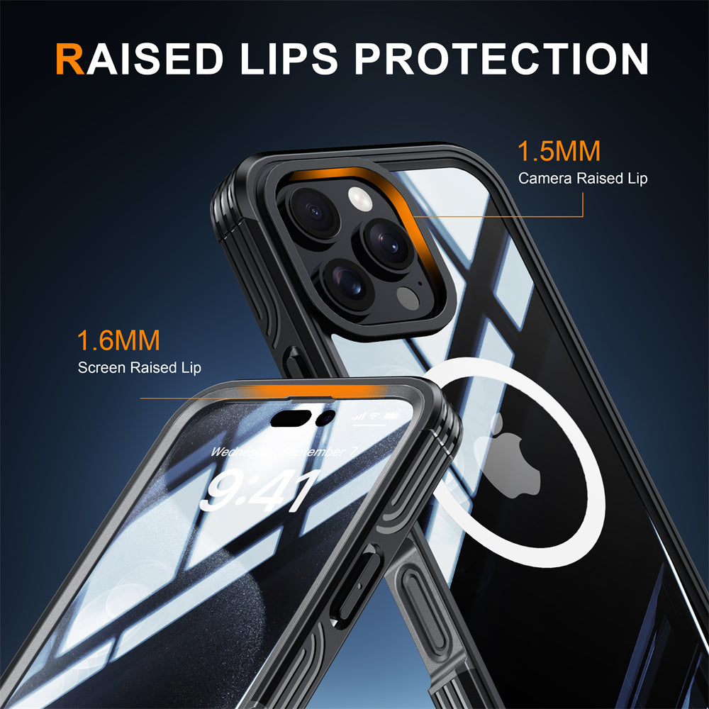 Full-Body Protection Magnetic iPhone Case – Tempered Glass MagSafe Shockproof Cover for iPhone Models, Durable and Stylish