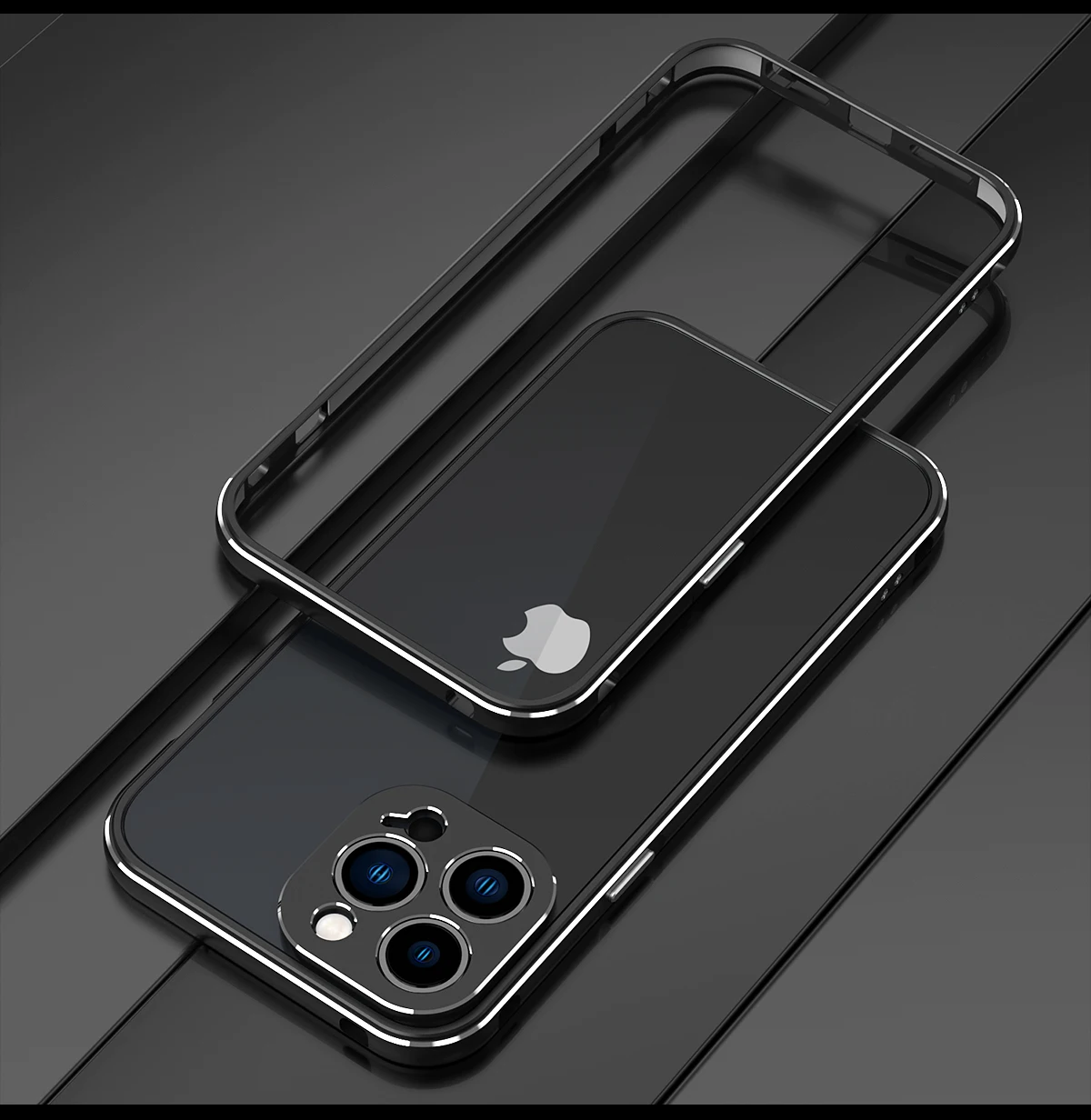 Aluminum Bumper & Metal Lens Frame Case Shockproof Cover for iPhone Models, Durable and Stylish Protection with Sleek Design