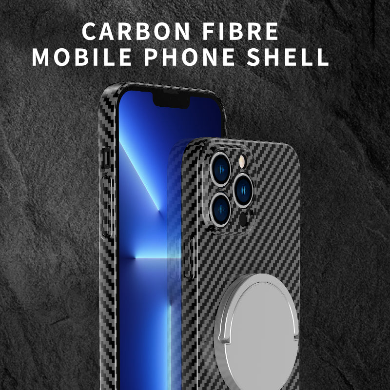 Carbon Fiber Magnetic Slim Protective Cover for iPhone Models, Durable and Stylish Design with MagSafe Compatibility