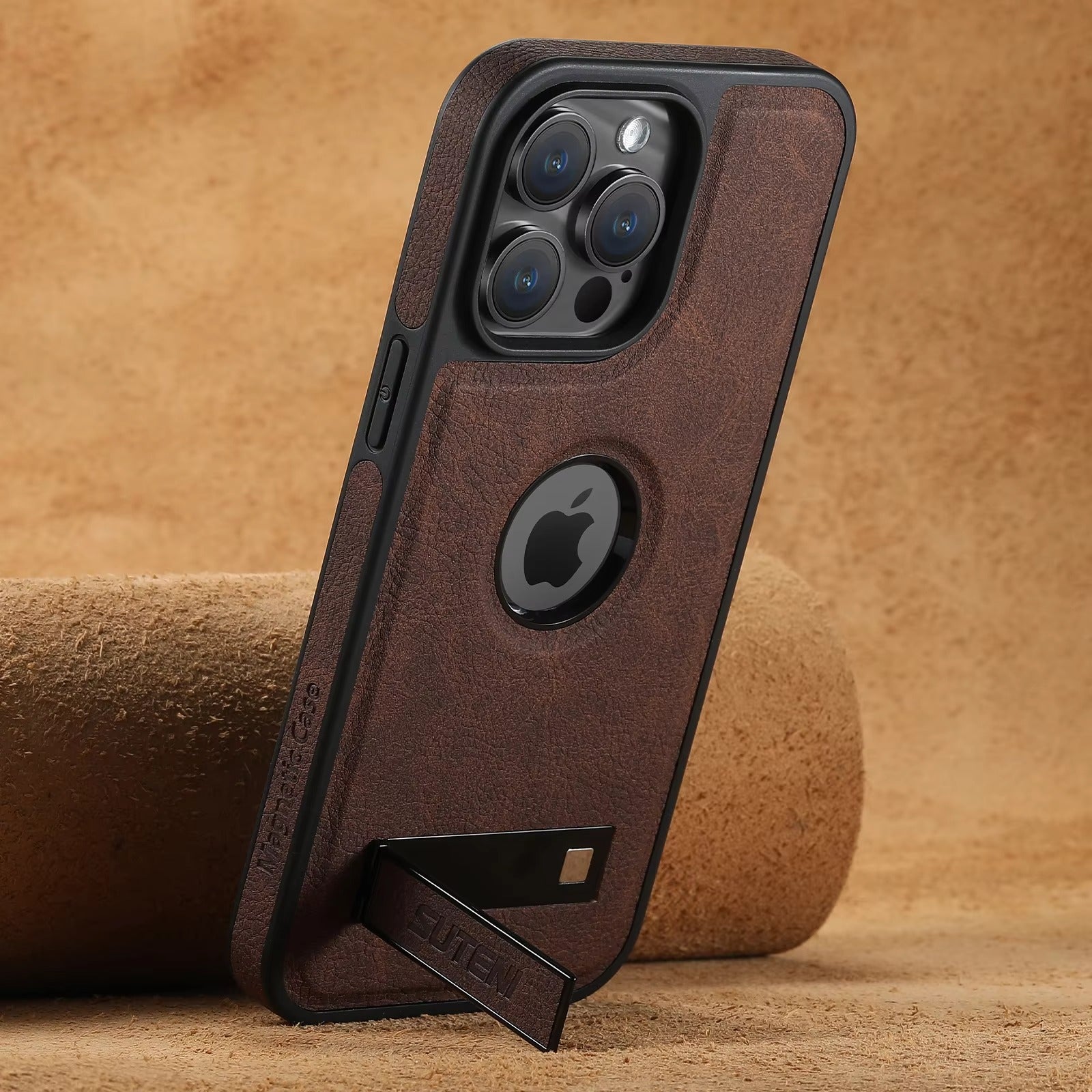 Luxury Apple iPhone Case MagSafe Compatible, Camera Lens Protection, Screen Protection Leather Design, Case for iPhone