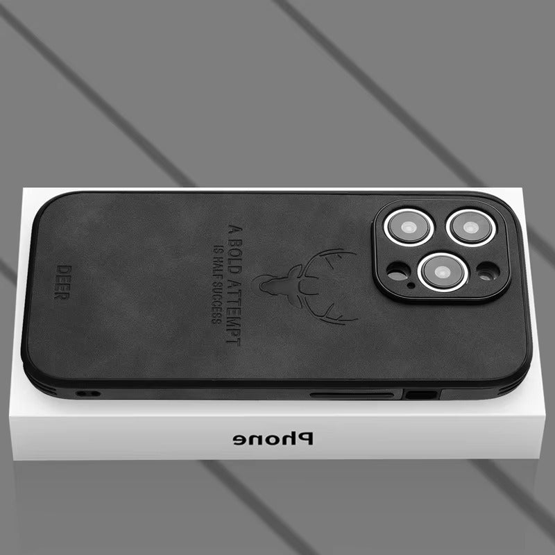 Luxury Vintage Lambskin PU Leather MagSafe iPhone Case – Wireless Charging, Full Protection, Stylish & Durable Cover