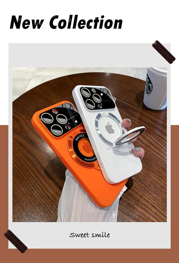 High Quality Apple iPhone Case MagSafe Compatible, Camera Lens & Screen Protection, Cover with PC Shell & Stand Bracket