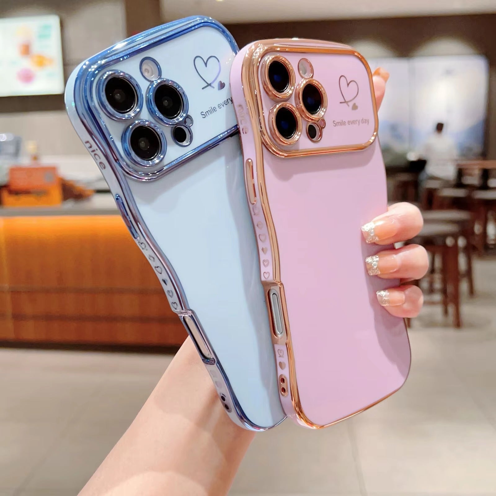 Luxury Apple iPhone Case MagSafe Compatible, Camera Lens & Screen Protection All Around Protection Cover with Heart Design