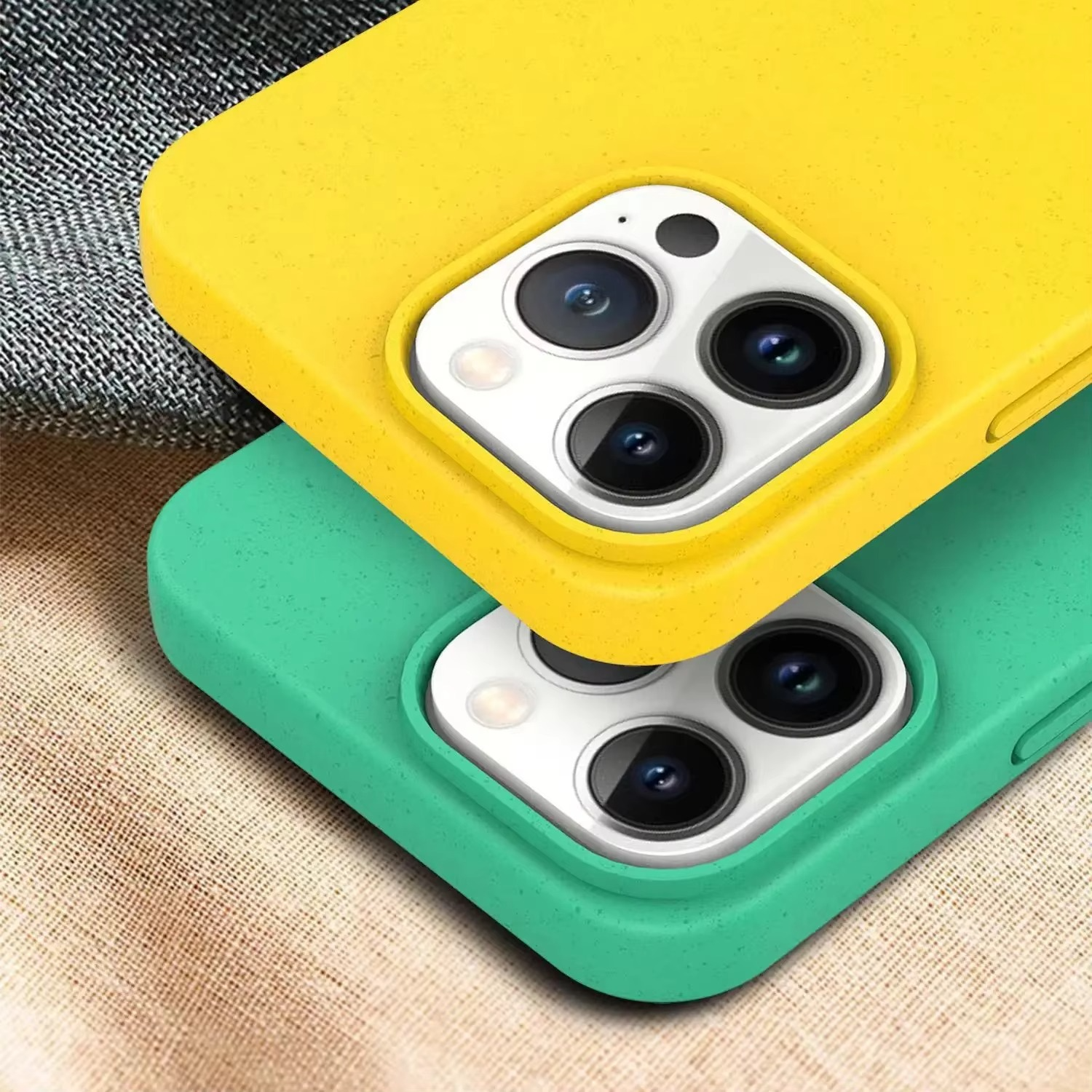 Premium Apple iPhone Case, MagSafe Compatible, Camera Lens and Screen Protection, Ultra Thin, Shockproof, Magnetic, Full All Around Protection, Eco Wheat Silicone Cover