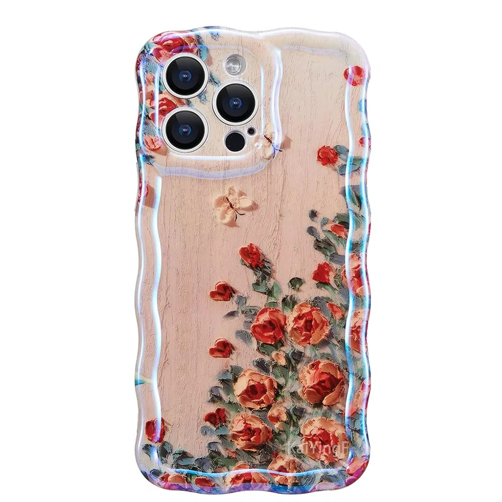 Premium Apple iPhone Case, MagSafe Compatible, Camera Lens and Screen Protection, Ultra Thin, Shockproof, Magnetic, Full All Around Protection, Laser Flower Bumper Case