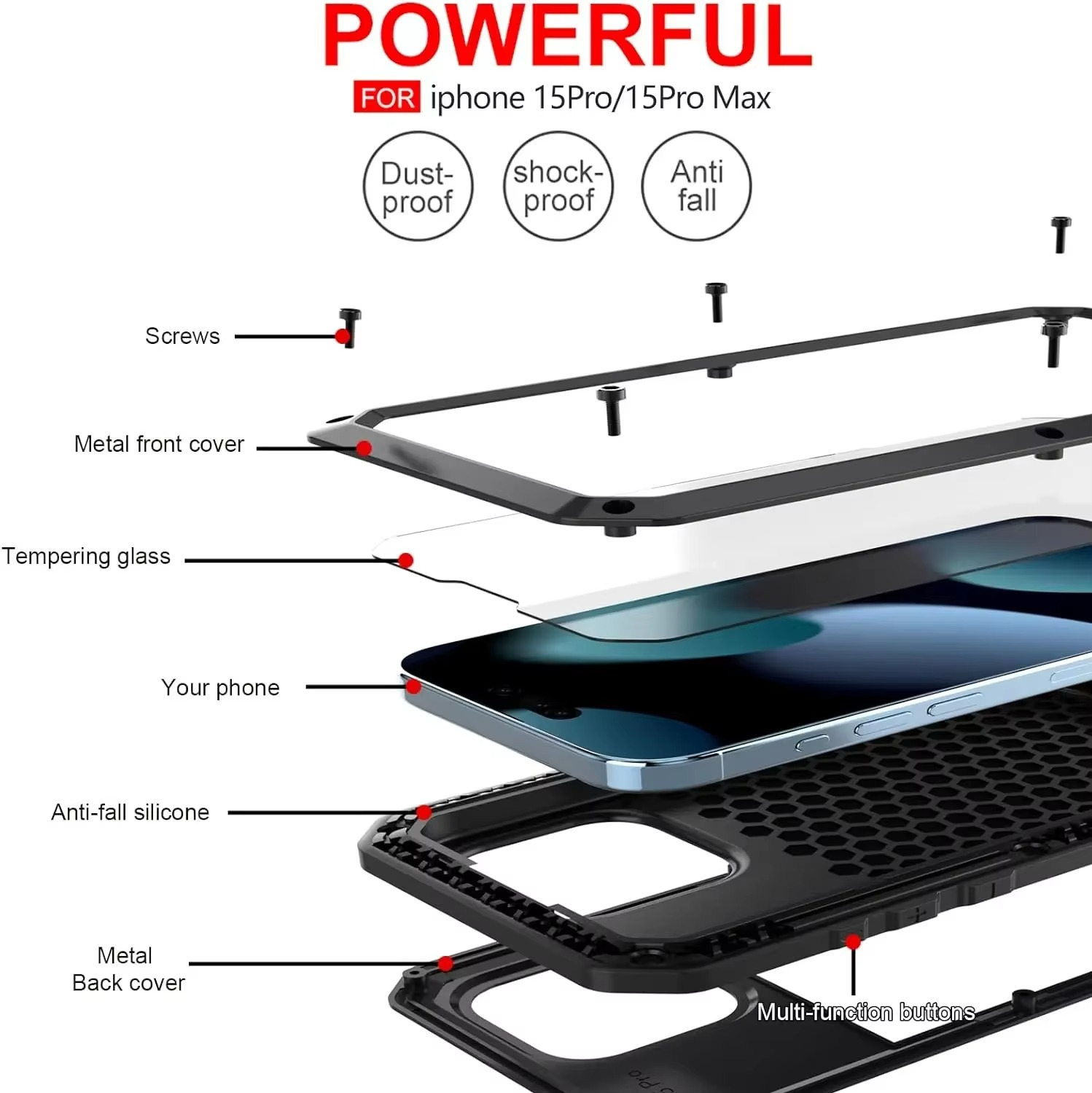 Robuste Apple iPhone Hülle, MagSafe-kompatibel, Kameraobjektiv- und Bildschirmschutz, ultra dünn, stoßfest, magnetisch, vollständiger Rundumschutz, Aluminium-Rüstungs-Tankabdeckung