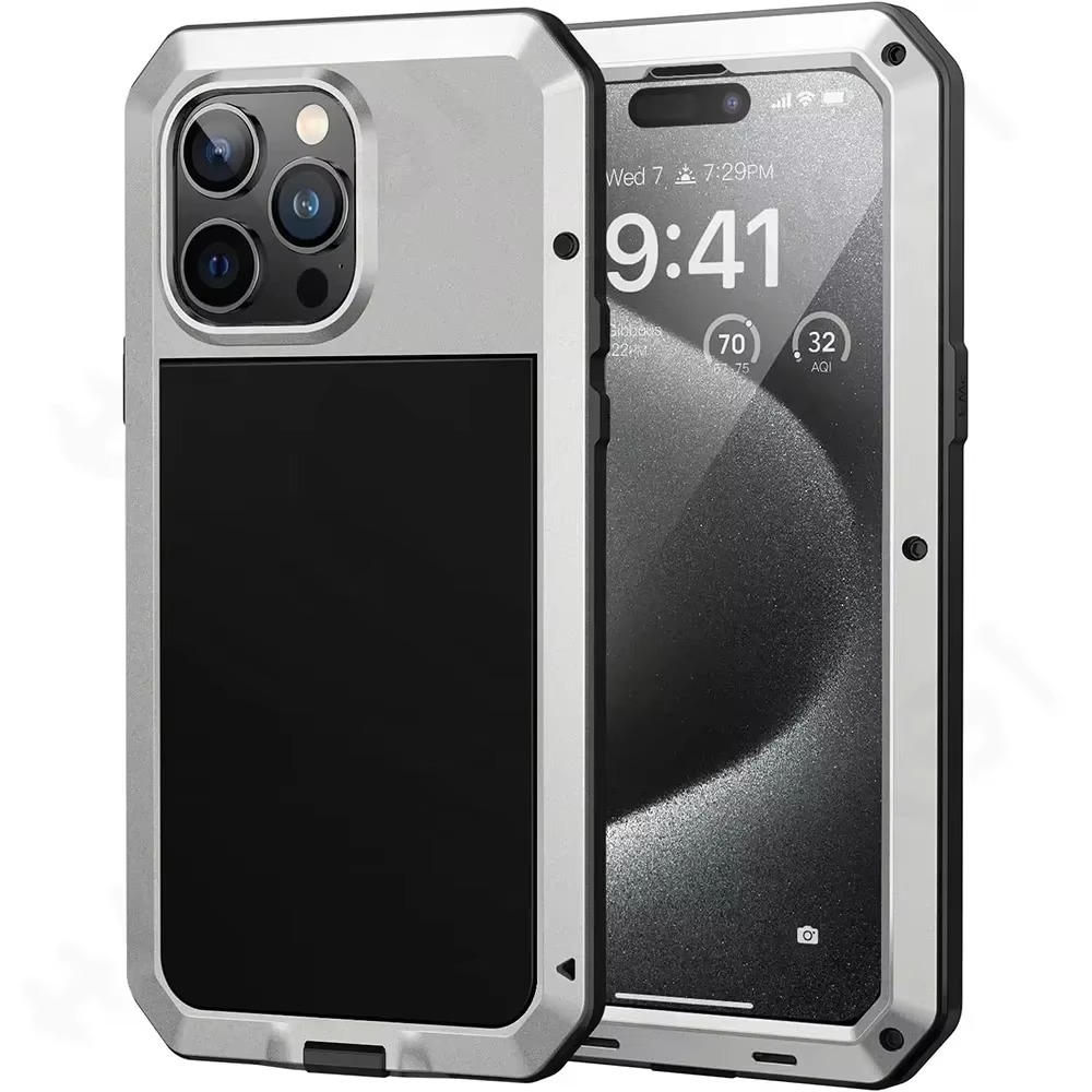 Robuste Apple iPhone Hülle, MagSafe-kompatibel, Kameraobjektiv- und Bildschirmschutz, ultra dünn, stoßfest, magnetisch, vollständiger Rundumschutz, Aluminium-Rüstungs-Tankabdeckung