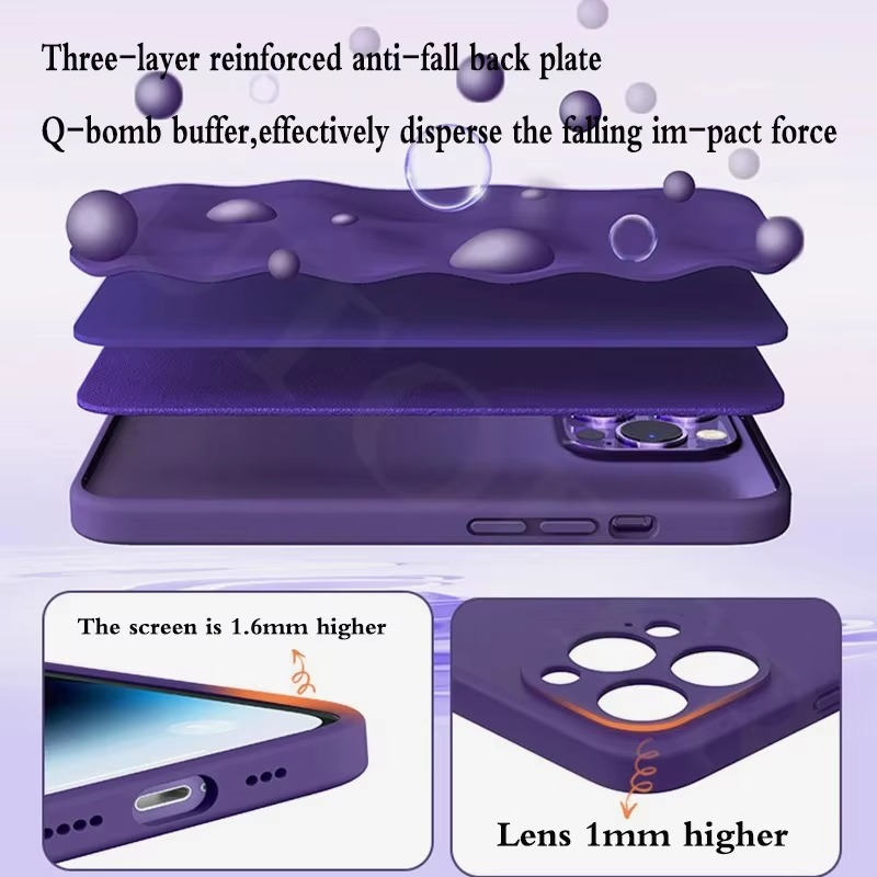 Luxury Apple iPhone Case, MagSafe Compatible, Camera Lens and Screen Protection, Ultra Thin, Shockproof, Magnetic, Full All