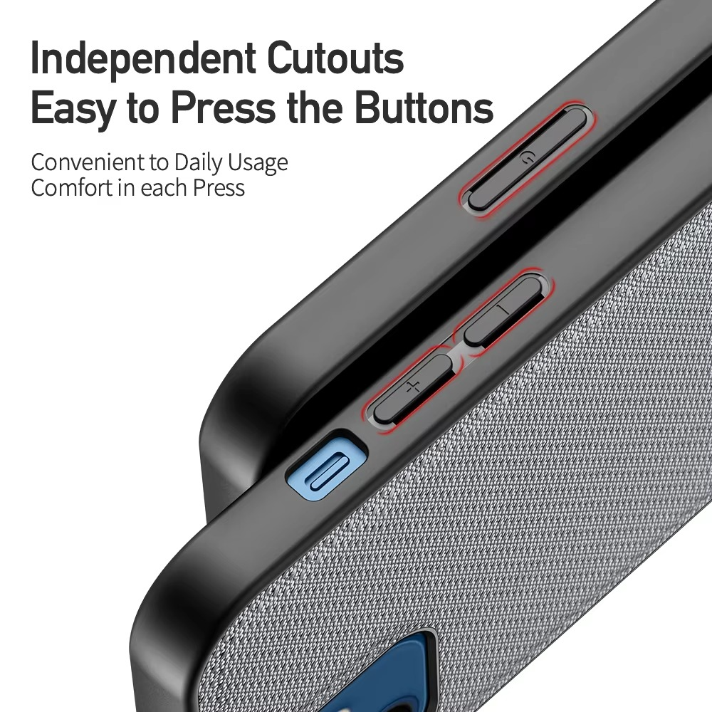 Premium Apple iPhone Case, MagSafe Compatible, Camera Lens and Screen Protection, Ultra Thin, Shockproof, Magnetic, Full All Around Protection, Canvas Fabric Back Cover