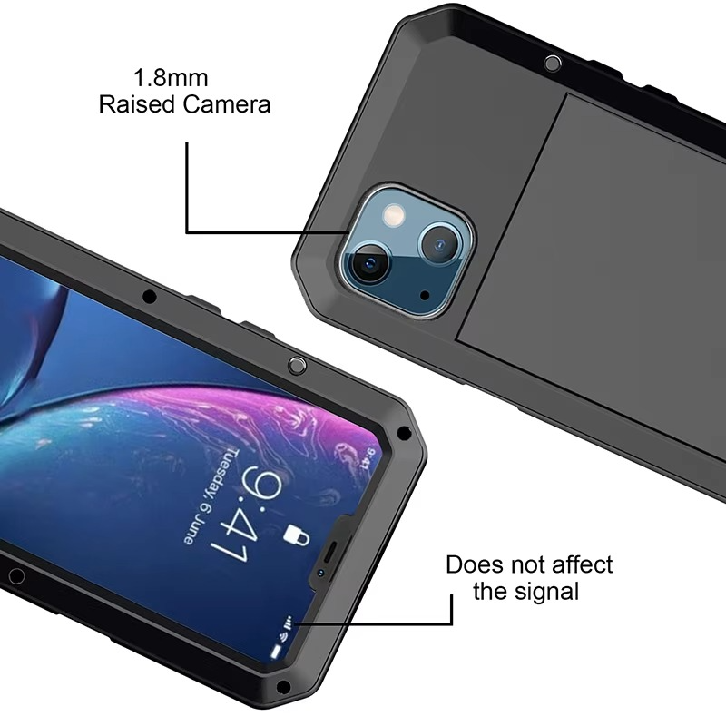 Robuste Apple iPhone Hülle, MagSafe-kompatibel, Kameraobjektiv- und Bildschirmschutz, ultra dünn, stoßfest, magnetisch, vollständiger Rundumschutz, Aluminium-Rüstungs-Tankabdeckung
