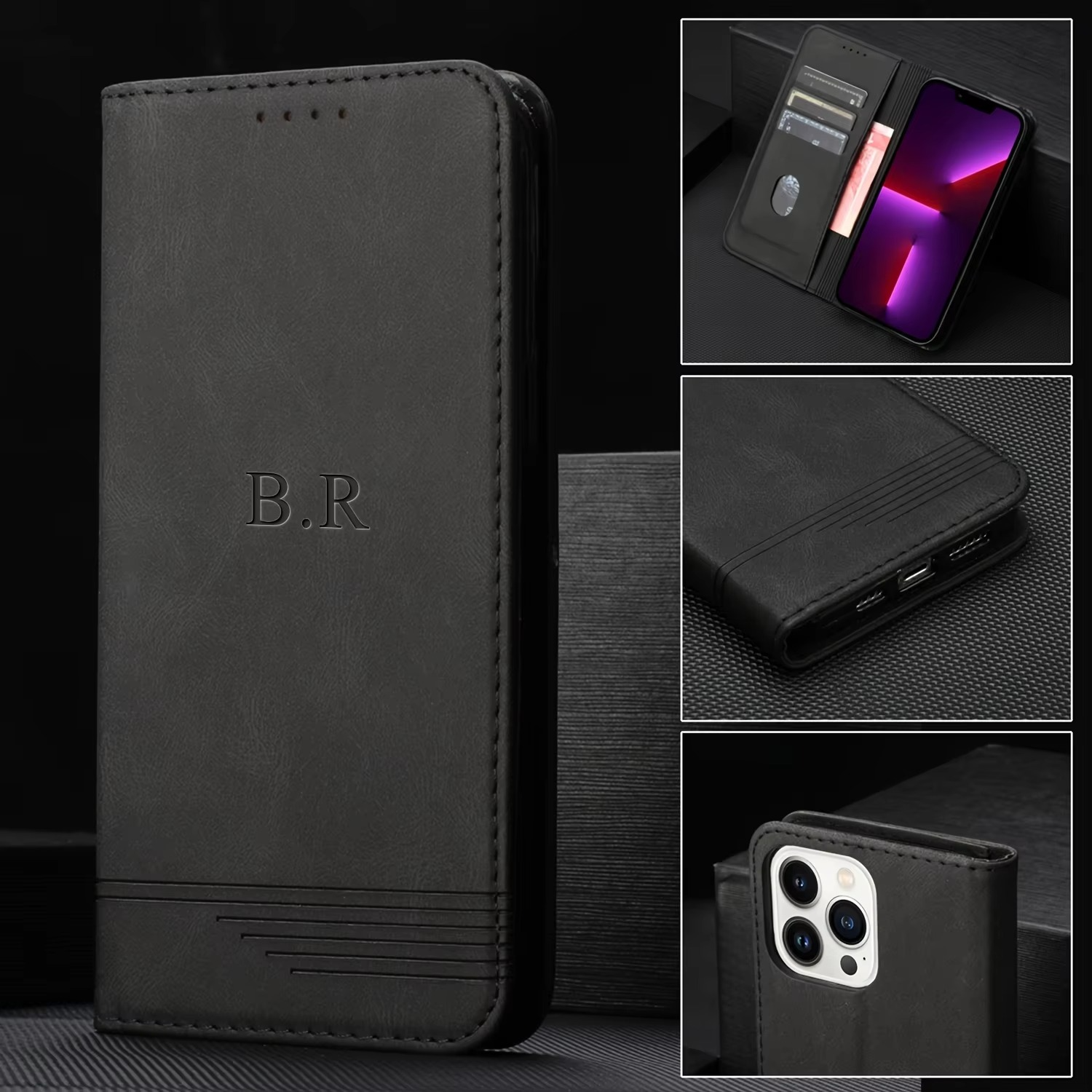 Luxury Apple iPhone Case, MagSafe Compatible, Camera Lens and Screen Protection, Ultra Thin, Shockproof, Magnetic, Full All Around Protection, Personalized Leather Wallet Cover