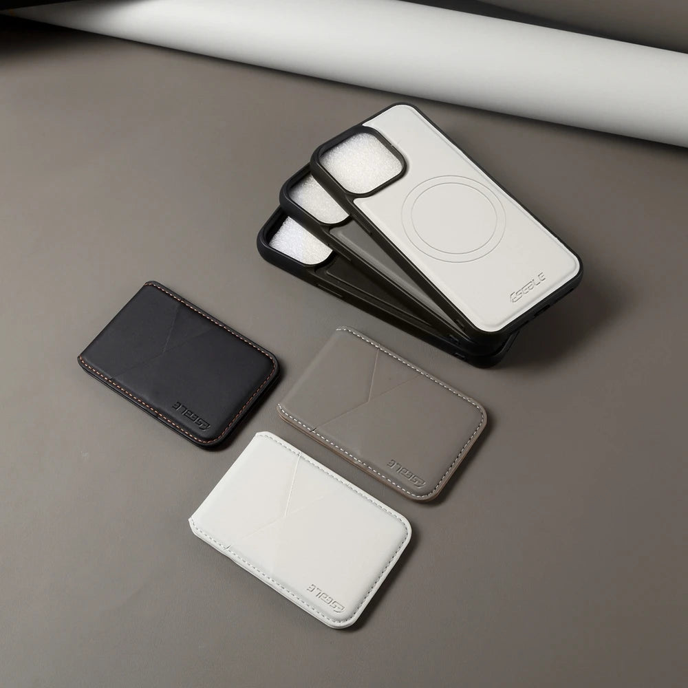 Luxuriöse Magnetische Leder Geldbörse iPhone Hülle – 2-in-1 MagSafe Kartenhalter, Ständer, Stoßfesten Schutz, Premium Design, Kabelloses Laden Kompatibel für iPhone Modelle