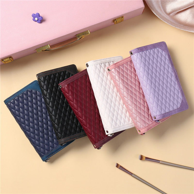 Luxury Flip Leather Wallet iPhone Case – Long Lanyard, Zipper Closure, Card Holder, and Premium Design for iPhone