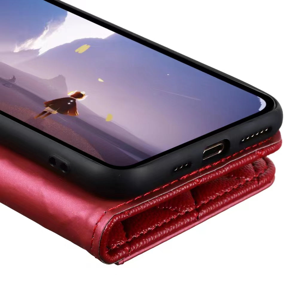 Luxury Wallet Flip Leather iPhone Case – Card Slot, Magnetic Closure, Shockproof Protection, and Premium Design for iPhone
