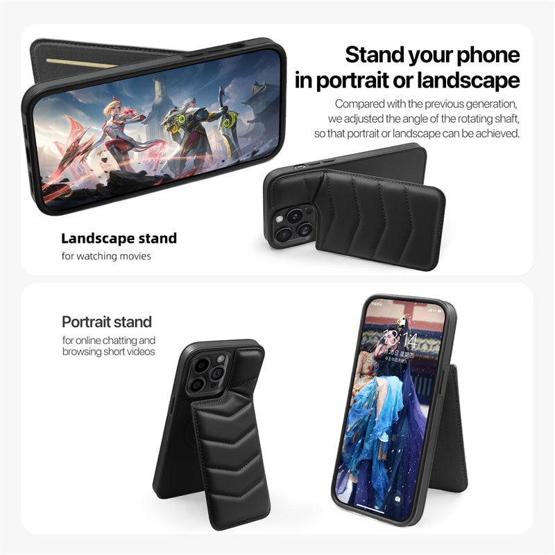 Premium MagSafe Leder iPhone Hülle – Magnetisches kabelloses Laden, Kartenhalter Wallet, stoßfeste Schutz, elegantes Design für iPhone Modelle
