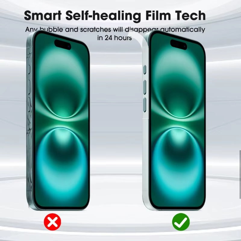 Premium Carbon Fiber Frame Protector – Transparent, Matte Edge Sticker with Hydrogel Film for iPhone Plus