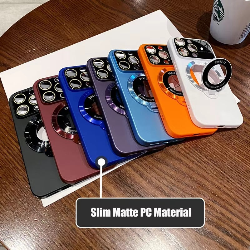 High Quality Apple iPhone Case MagSafe Compatible, Camera Lens & Screen Protection, Cover with PC Shell & Stand Bracket