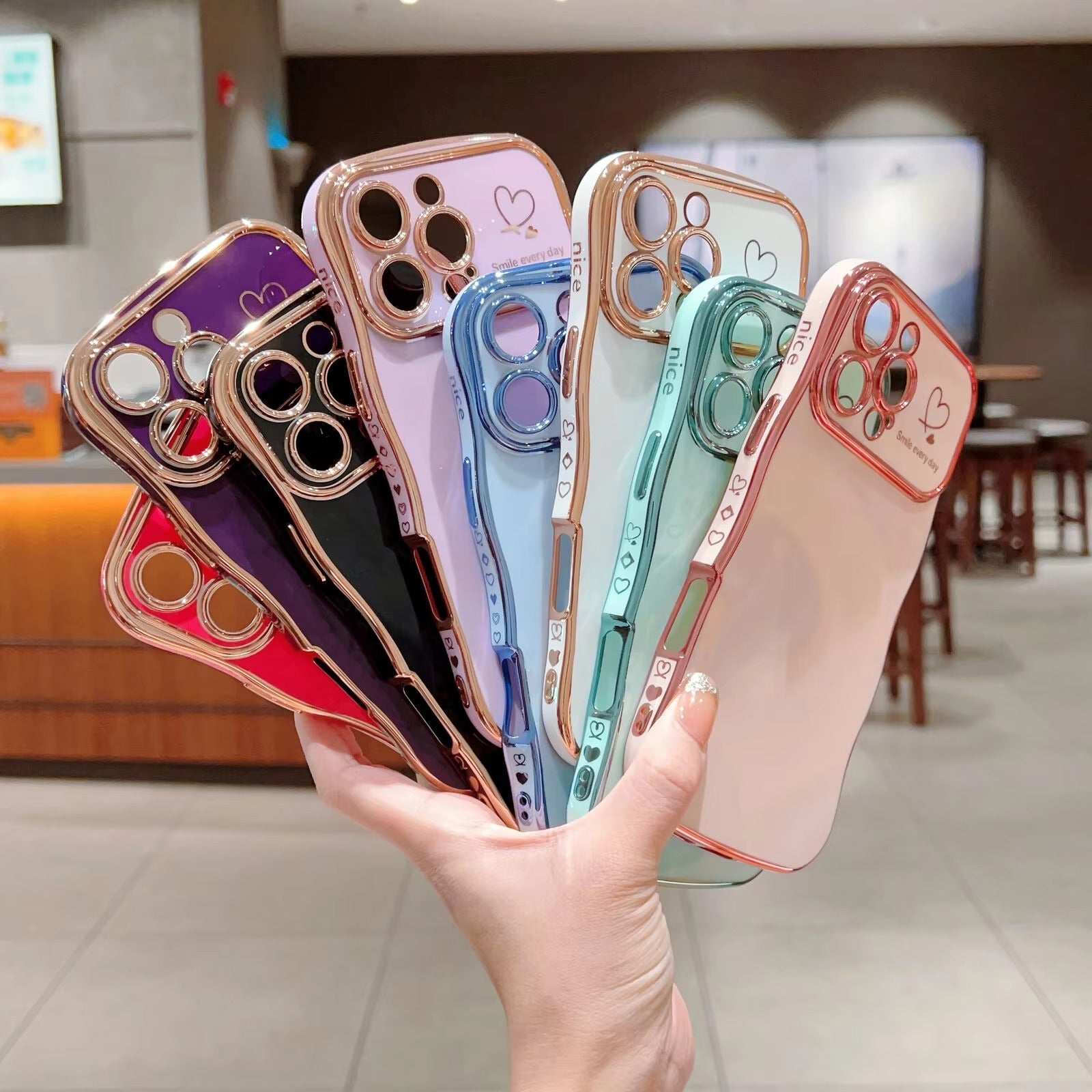 Luxury Apple iPhone Case MagSafe Compatible, Camera Lens & Screen Protection All Around Protection Cover with Heart Design