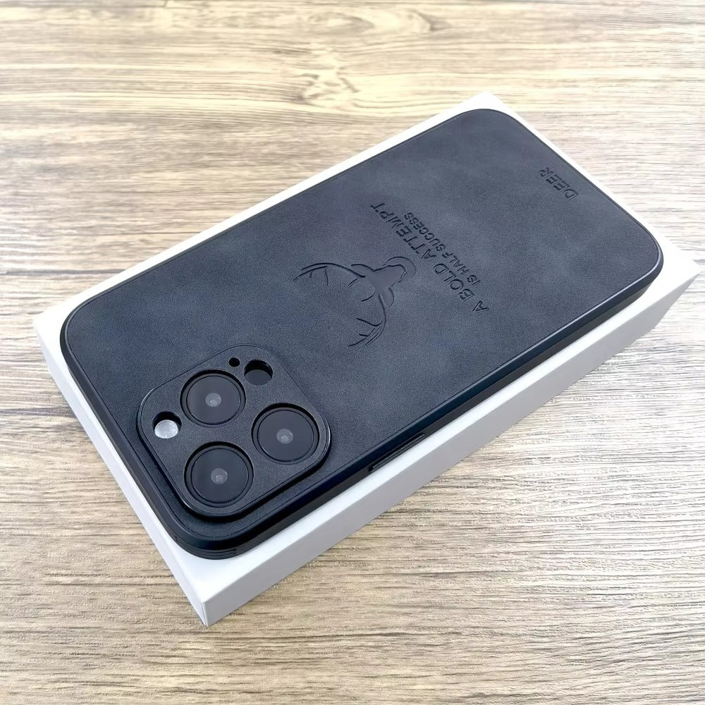 Luxury Vintage Lambskin PU Leather MagSafe iPhone Case – Wireless Charging, Full Protection, Stylish & Durable Cover