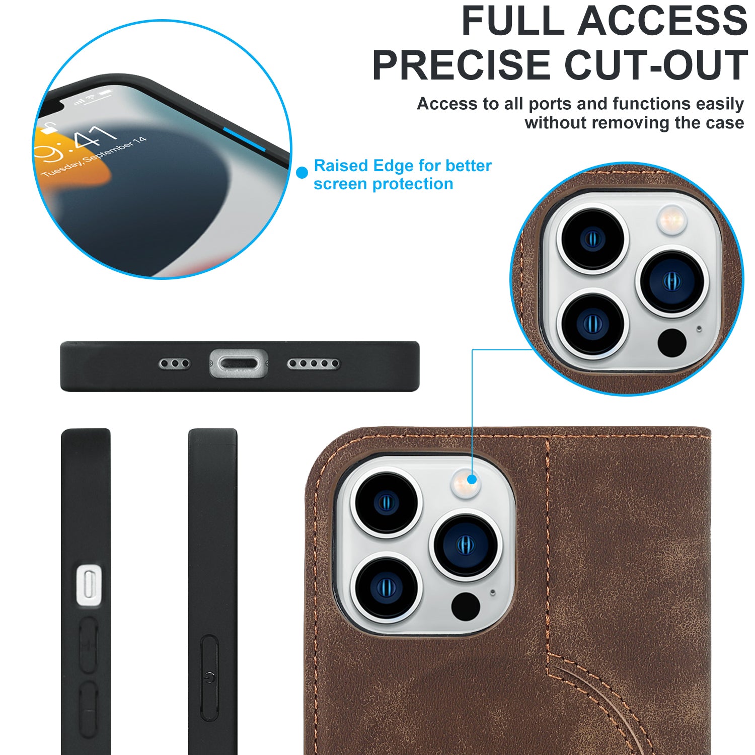 Luxuriöse Magnetische Leder Geldbörse iPhone Hülle – MagSafe Wireless Charging, Kartenfach, Standfunktion, Premium Schutz, Stilvolle & Langlebige Hülle