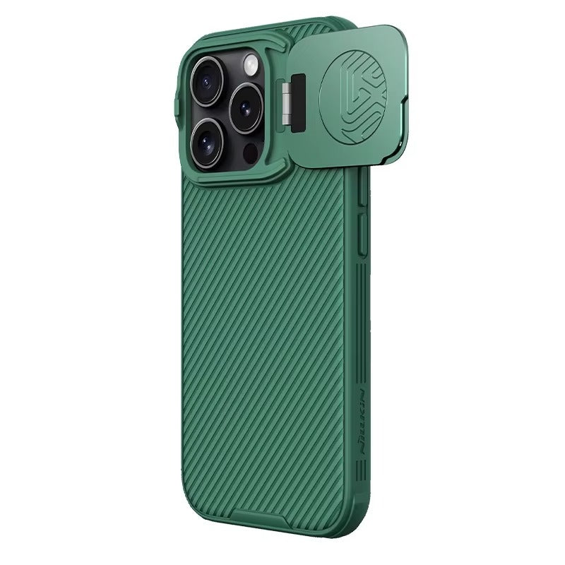 Premium Apple iPhone Case Ultra Thin Shockproof Magnetic Full All Around Protection Cover with Slide Camera Stand Bracket