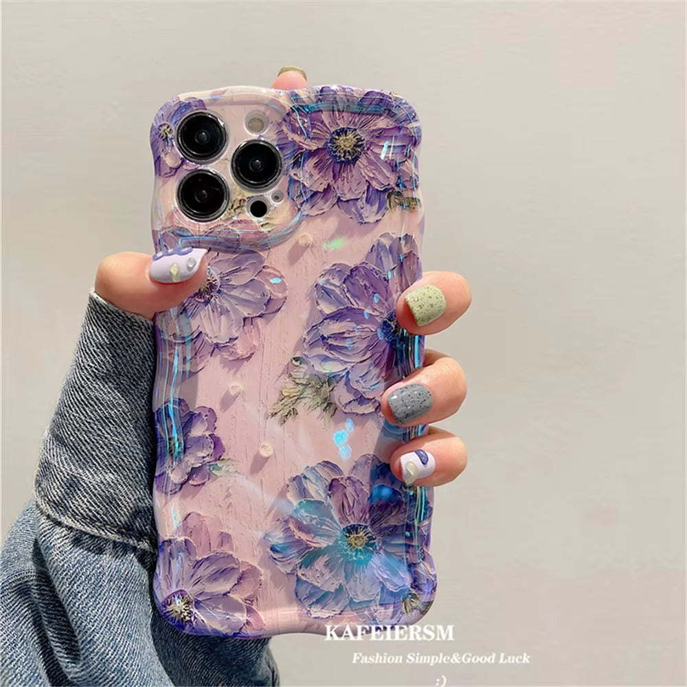 Premium Apple iPhone Case, MagSafe Compatible, Camera Lens and Screen Protection, Ultra Thin, Shockproof, Magnetic, Full All Around Protection, Laser Flower Bumper Case