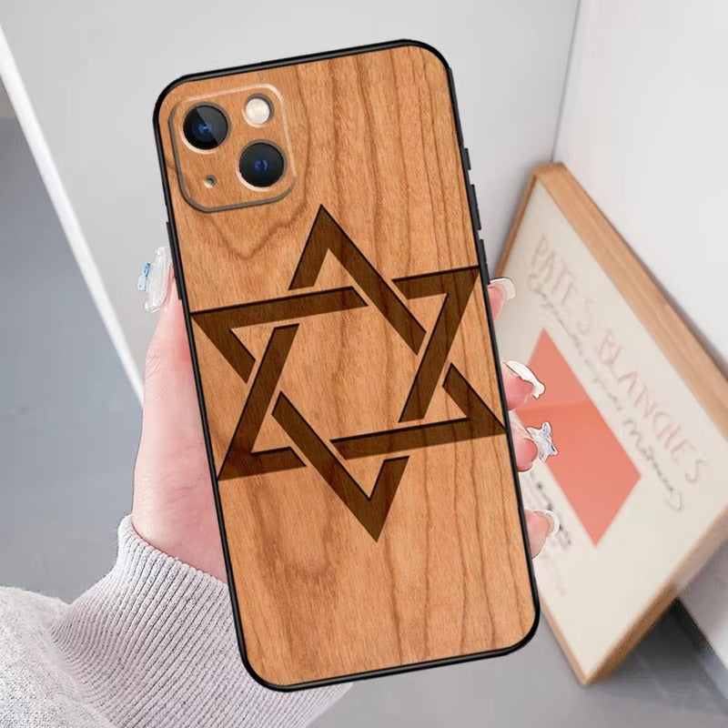 Luxury Apple iPhone Case, MagSafe Compatible, Camera Lens Protection, Screen Protection,  Artistic Wood Cover