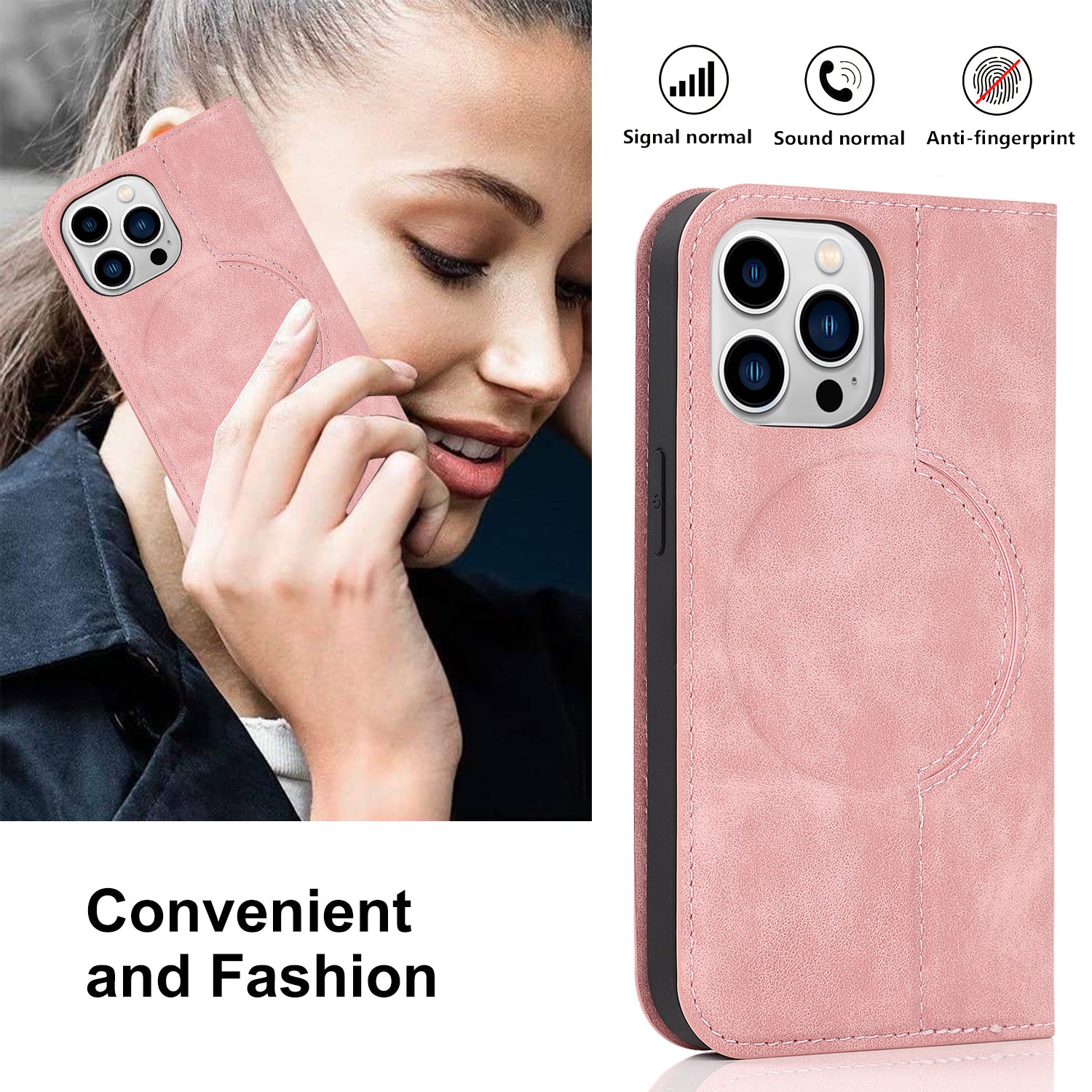 Luxuriöse Magnetische Leder Geldbörse iPhone Hülle – MagSafe Wireless Charging, Kartenfach, Standfunktion, Premium Schutz, Stilvolle & Langlebige Hülle