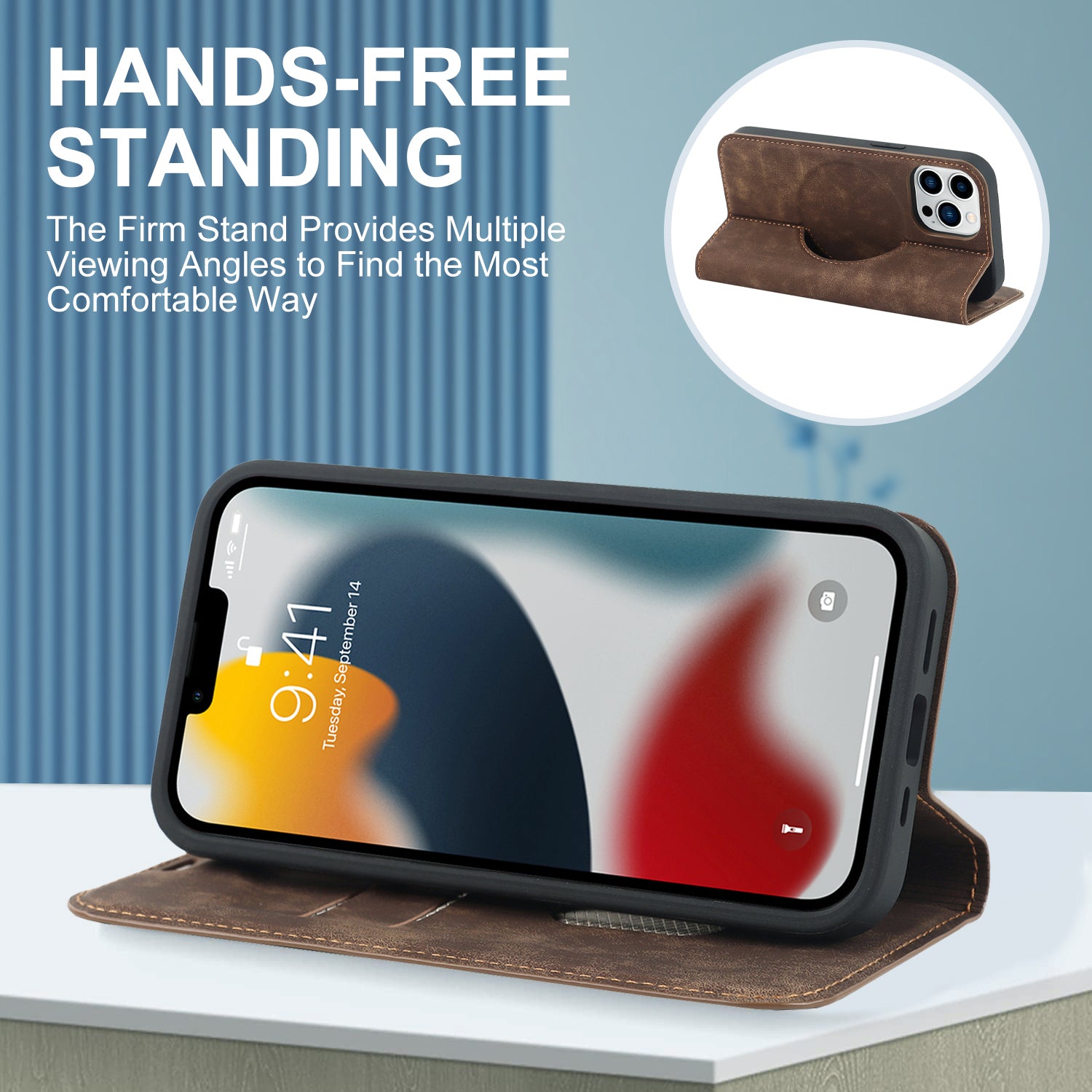Luxuriöse Magnetische Leder Geldbörse iPhone Hülle – MagSafe Wireless Charging, Kartenfach, Standfunktion, Premium Schutz, Stilvolle & Langlebige Hülle