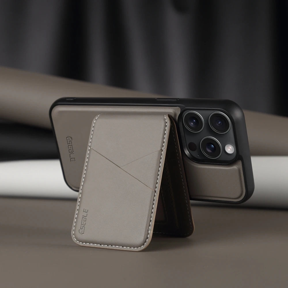Luxuriöse Magnetische Leder Geldbörse iPhone Hülle – 2-in-1 MagSafe Kartenhalter, Ständer, Stoßfesten Schutz, Premium Design, Kabelloses Laden Kompatibel für iPhone Modelle