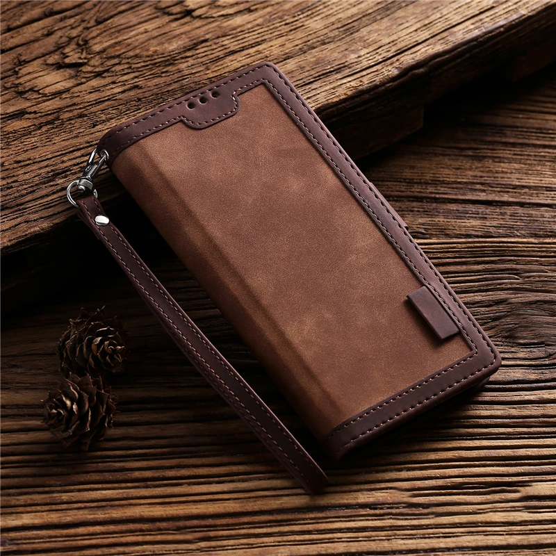 Luxuriöse Leder Flip Case – Premium Geldbörse, Magnetverschluss, Kartenfächer, Stoßschutz, Elegantes Design für iPhone