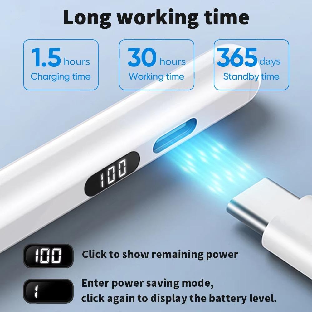 High Precision Stylus Pen for iPhone & iPad – Rechargeable  Pencil with Power Display,  and Navigation on Apple Devices