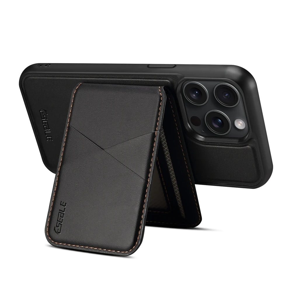 Luxuriöse Magnetische Leder Geldbörse iPhone Hülle – 2-in-1 MagSafe Kartenhalter, Ständer, Stoßfesten Schutz, Premium Design, Kabelloses Laden Kompatibel für iPhone Modelle