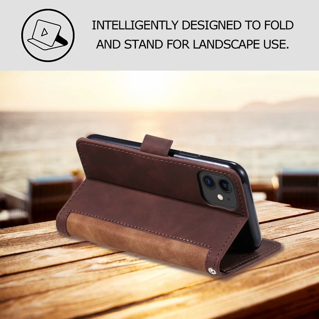 Luxuriöse Leder Flip Case – Premium Geldbörse, Magnetverschluss, Kartenfächer, Stoßschutz, Elegantes Design für iPhone