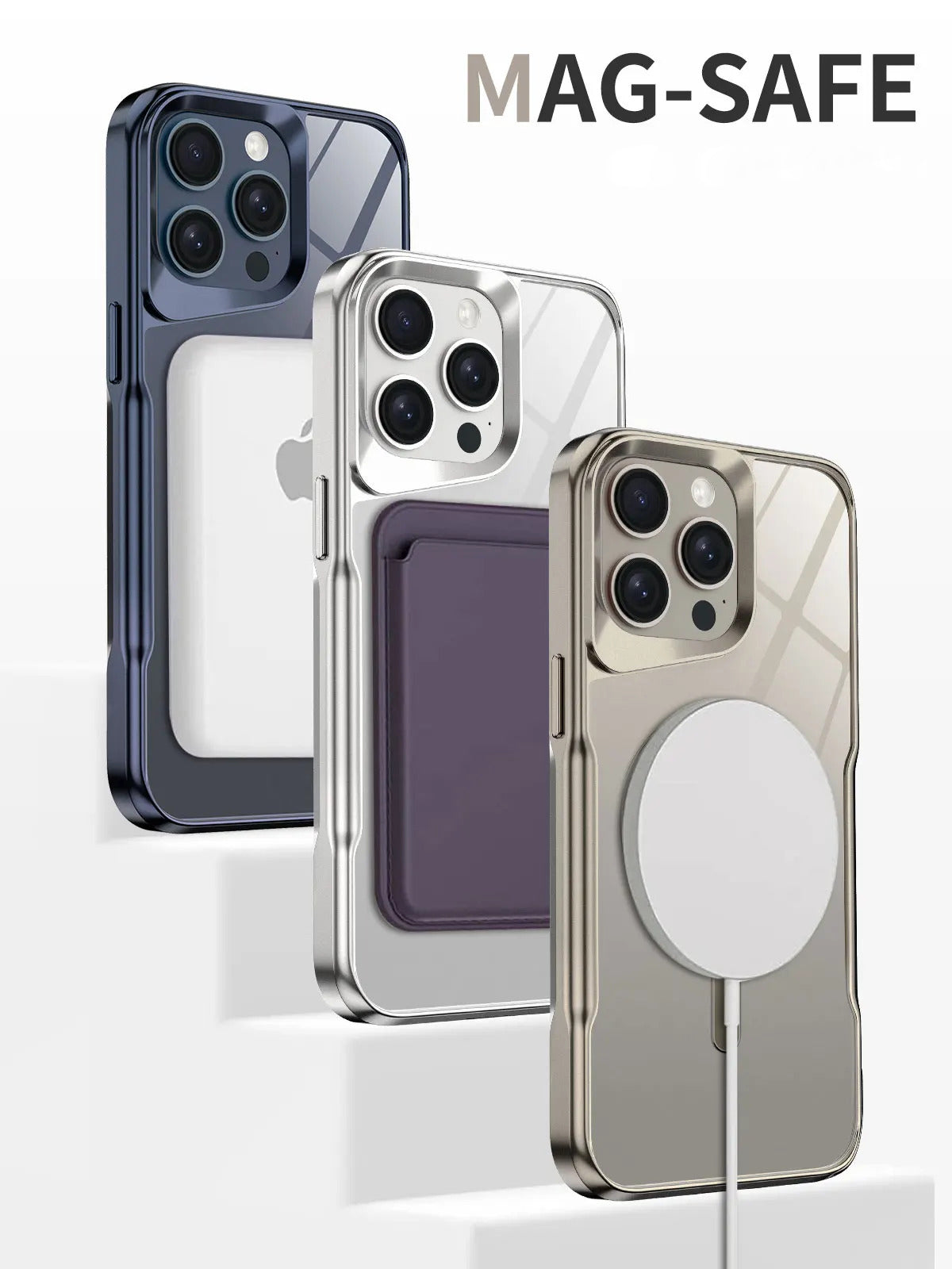 Luxury Plating Frame MagSafe iPhone Case - Magnetic Transparent Cover, Wireless Charging Compatible Case for iPhone