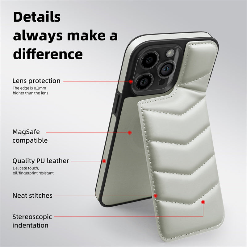 Premium MagSafe Leder iPhone Hülle – Magnetisches kabelloses Laden, Kartenhalter Wallet, stoßfeste Schutz, elegantes Design für iPhone Modelle