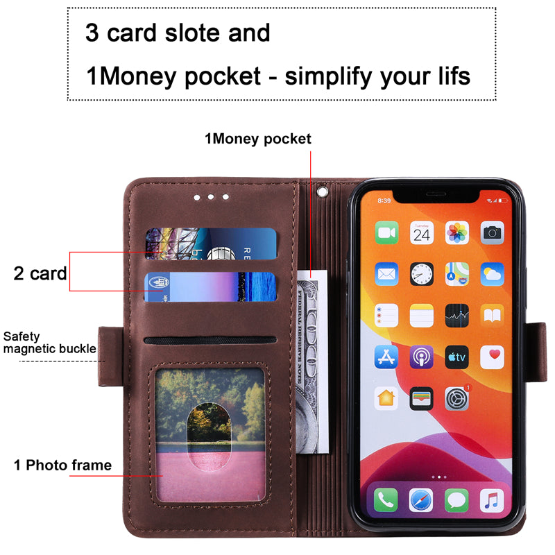 Luxuriöse Leder Flip Case – Premium Geldbörse, Magnetverschluss, Kartenfächer, Stoßschutz, Elegantes Design für iPhone