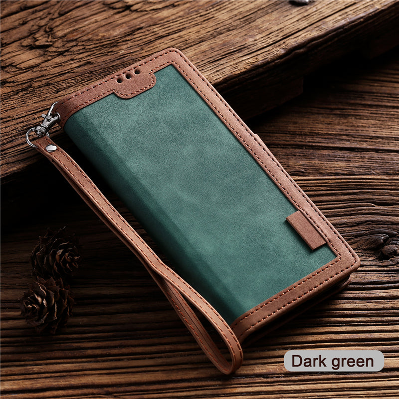Luxuriöse Leder Flip Case – Premium Geldbörse, Magnetverschluss, Kartenfächer, Stoßschutz, Elegantes Design für iPhone