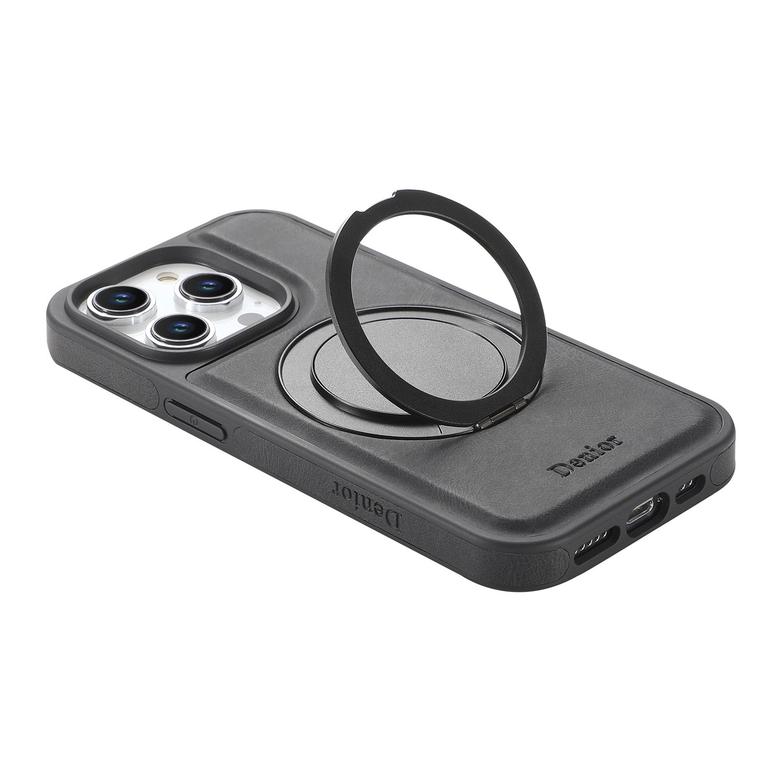 Luxuriöse Magnetische Kartenhalter iPhone Hülle – 360° drehbarer Ständer, multifunktionale Leder Geldbörse, stoßfeste Schutz, MagSafe-kompatible Hülle für iPhone Modelle