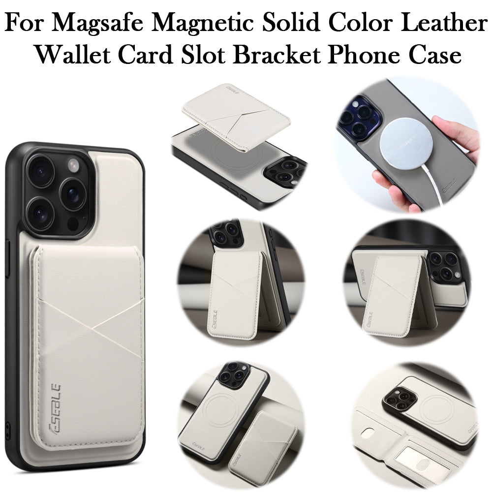 Luxuriöse Magnetische Leder Geldbörse iPhone Hülle – 2-in-1 MagSafe Kartenhalter, Ständer, Stoßfesten Schutz, Premium Design, Kabelloses Laden Kompatibel für iPhone Modelle