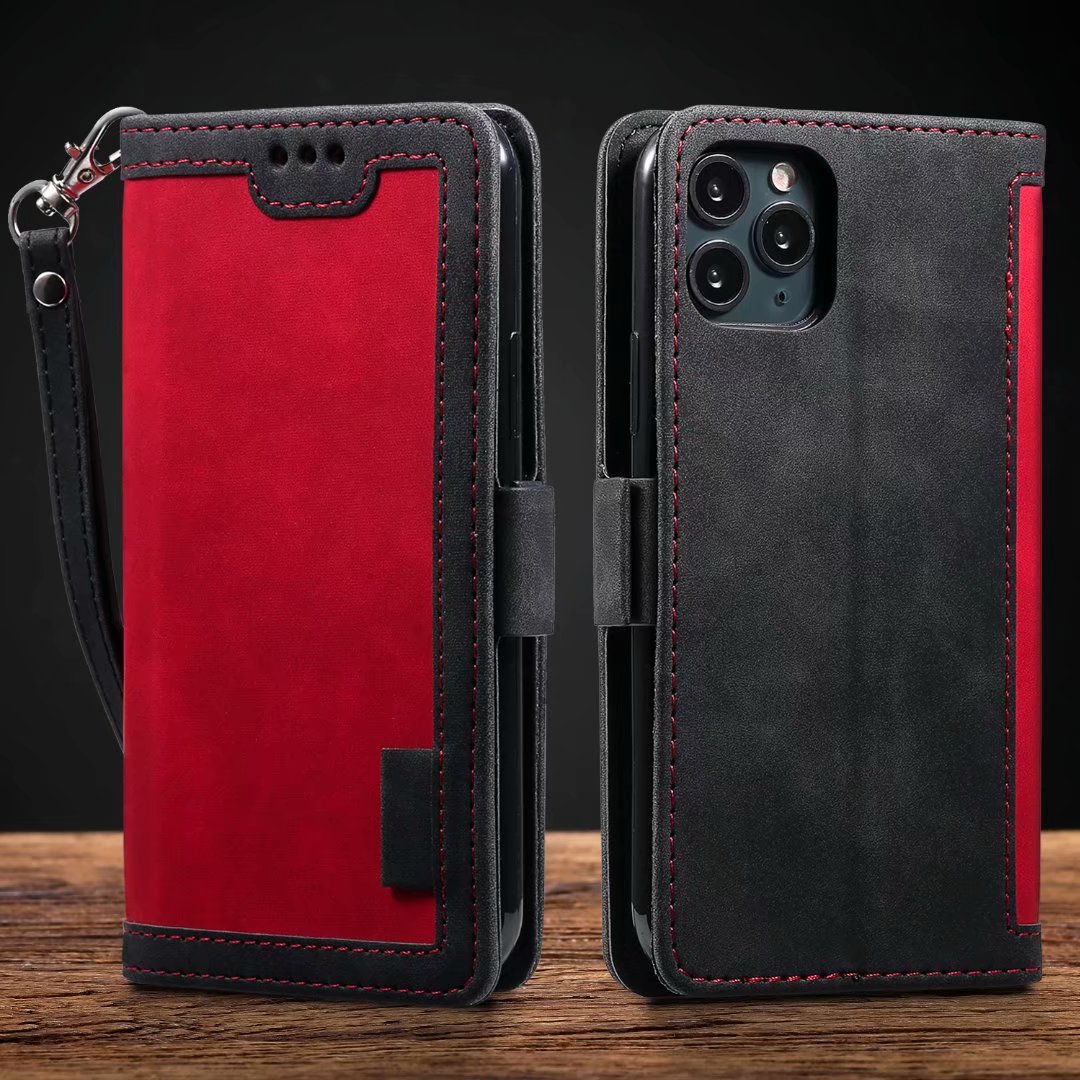 Luxuriöse Leder Flip Case – Premium Geldbörse, Magnetverschluss, Kartenfächer, Stoßschutz, Elegantes Design für iPhone