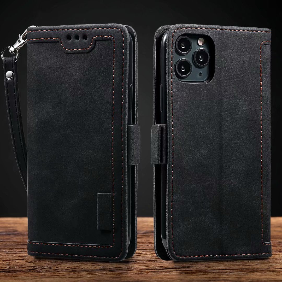 Luxuriöse Leder Flip Case – Premium Geldbörse, Magnetverschluss, Kartenfächer, Stoßschutz, Elegantes Design für iPhone