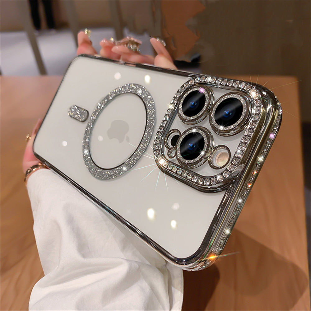 Luxury Bling Glitter - Shockproof Magnetic Wireless Charging Cover, Sparkling Jewelled Design for Women | Case for iPhone